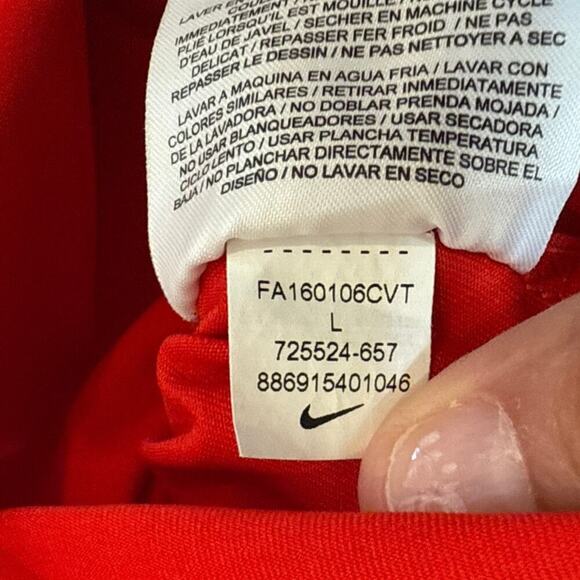 Nike Golf Red Standard Fit Polo Shirt Large Dri Fit Performance Embroidered Logo - Picture 6 of 9